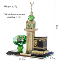 Modèle d'art 3D de la Kaaba, monument emblématique, cadeaux islamiques, décoration, ornement, Arabie Saoudite, modèle de la tour de l'horloge de la Mecque en cristal, souvenir