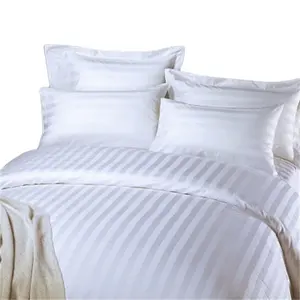 PolyCotton 250TC/300TC Textile Weave Striped Bed Sheets