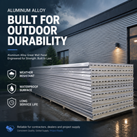 Tuile de toiture en aluminium isolée moderne à largeur optimisée avec âme en mousse PU rigide pour centre commercial
