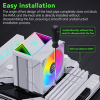 SnowMan Vente directe d'usine Refroidisseur de processeur 90mm Ventilateur de processeur ARGB Ordinateur de jeu 4Pin PWM 2300RPM Tour Refroidissement par air AMD Socket Cooler