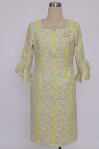 Vestido de Iglesia Elegante Floral de Poliéster Tejido Suave y Cómodo al por Mayor, Vestido Ocasional de Brocado para Mujer Tallas Grandes - Product Image 5
