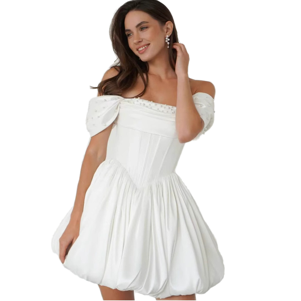 pilcro scoop-neck drop-waist midi dress Elegant Short Off Shoulder Homecoming Dresses,Cocktail Party Dresses –  Demodresses main image 0