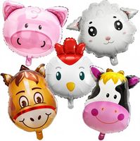 Ballons en aluminium en forme d'animaux de la ferme et de la jungle (Panda, Lion, Tigre, Renard, Vache, Dinosaure) pour la décoration de fête d'anniversaire sur le thème Wild One