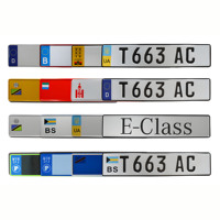 Plaques d'immatriculation automobiles métalliques réfléchissantes semi-finies vierges européennes pour l'exportation, la décoration et la personnalisation