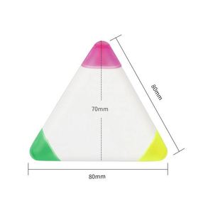 Stylo marqueur fluorescent triangulaire mini personnalisé avec logo pour la promotion publicitaire d'entreprise, cadeaux de papeterie en gros - Product Image 3