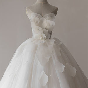 Jancember RL318 Gorgeous Strapless Lace-up Glitter Vestidos de novia de boda - Product Image 3