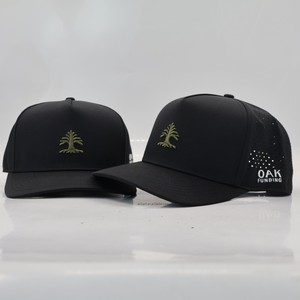 Бейсболка с лазерной перфорацией OEM, 5 панелей, с кожаной нашивкой на заказ, 3D-вышивкой логотипа, водонепроницаемая, для спорта и гольфа - Product Image 1