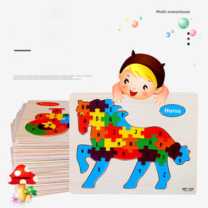 Enfants éducatifs dessin animé Animal lettre numérique Puzzle jeux Montessori Cognition jouets pour enfants garçons filles - Product Image 3