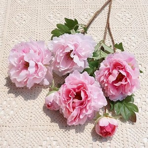 Flores de Peonía Artificiales Nórdicas INS al por Mayor, 3 Cabezas, Color Blanco y Rosa, para Decoración del Hogar y Bodas - Product Image 2