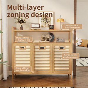 Cajonera de Bambú, Mueble de Almacenamiento para Baño, Organizador de Ropa Moderno y Portátil, <span class=keywords><strong>Estante</strong></span> de Almacenamiento de Múltiples Niveles - Product Image 3