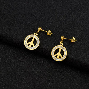 Pendientes de Lujo Coreanos de Acero Inoxidable 316L con Baño de Oro PVD de 14k y 18k, con Circonitas, Diseño de Avión, para Mujer - Product Image 5