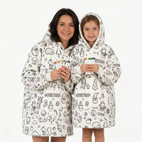 Sudadera con Capucha Personalizable para Colorear, Suave y Cálida, Tipo Manta, con Marcadores Lavables