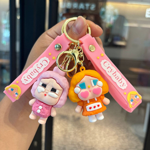 QYS Tears 3D Charms Cartoon Plastic Waterproof Durable Cute Doll Children's Coin <b>Holder</b> Keychain Colorful - Product Image 4