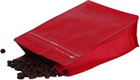 Sachet Doypack blanc haute qualité pour le stockage de grains de café avec valve, design vertical à fond plat, qualité alimentaire et recyclable