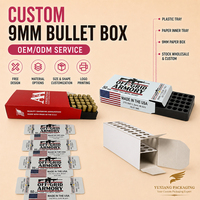 Boîtes à munitions en carton personnalisées OEM, boîte à munitions en papier à extrémité rabattable pour emballage de cartouches 9 mm, .223, .556