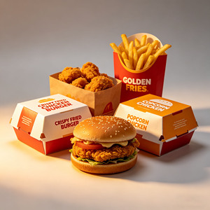 Cajas Personalizables de Cartón Corrugado <span class=keywords><strong>para</strong></span> Pollo Frito y Hamburguesas con Impresión de Logotipo, Reciclables, <span class=keywords><strong>para</strong></span> <span class=keywords><strong>Comida</strong></span> Rápida y <span class=keywords><strong>Comida</strong></span> <span class=keywords><strong>para</strong></span> <span class=keywords><strong>Llevar</strong></span> - Product Image 4