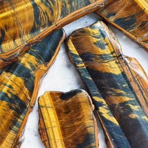 Oferta Especial: Losa de Cristal de Ojo de Tigre Natural de Alta Calidad para Sanación Espiritual, Corte Amarillo y Azul, Piedra Artesanal Premium - Product Image 5