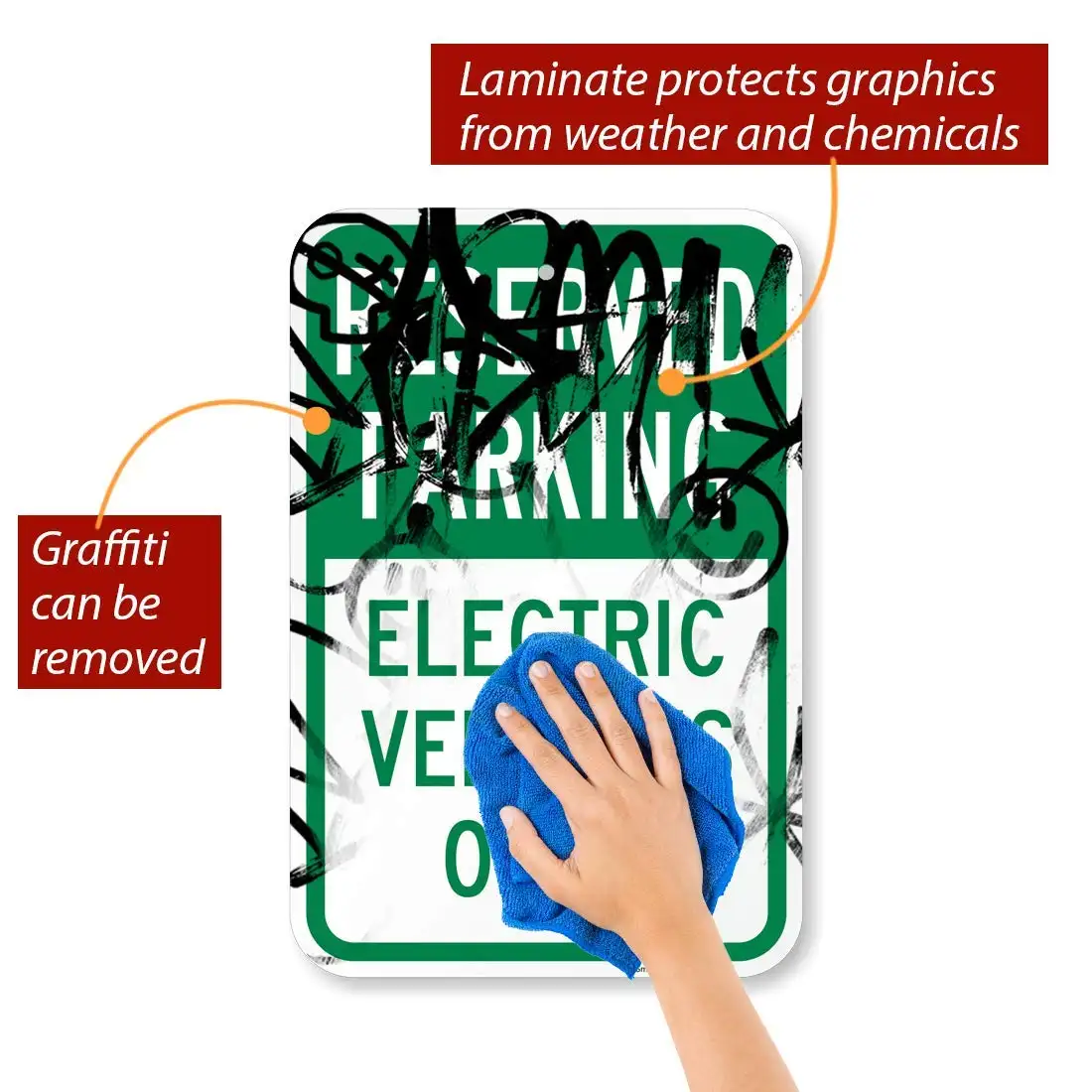 Personalizar al aire libre reflectante sin estacionamiento vehículo eléctrico estacionamiento solo cartel de aluminio Placa de señal de advertencia