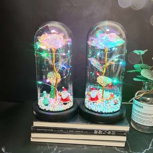 M-1337 Beauté Et Bête 22cm Haute Éternelle Rose A MENÉ La Lumière En Verre - Product Image 6