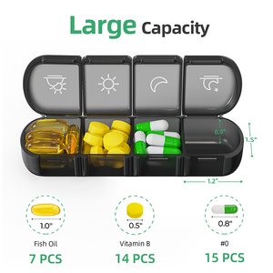 Removable 28 Compartments Business Stylish Proof <b>Canvas</b> Bag Vitamin Pill <b>Box</b> Organizer PP <b>Canvas</b> Weekly Travel Pill Organizer - Product Image 3