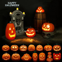 Grande décoration d'intérieur d'Halloween en forme de citrouille Jack-O'-Lantern moderne en plastique avec LED