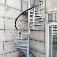 Escaleras en Espiral de Acero o Acero Inoxidable, Portátiles, Simples, Delgadas, Cortas, Redondas, de 4, 5, 8, 9, 10, 12, 36 Pies