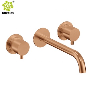 Modern Bathroom Concealed Wall-Mounted Dual Handle 304 Lead-Free Stainless Steel Ceramic <strong>Valve</strong> Core Metered <strong>Wash</strong> <strong>Basin</strong> Faucet - Product Image 4