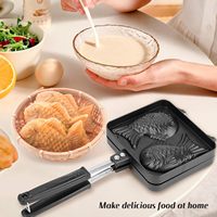 Moule à gâteau en forme de poisson Taiyaki 2, fabricant de gaufres de cuisson antiadhésif pour la cuisine à domicile en forme de poisson pour la crème pâtissière