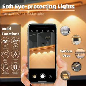 Sob Gabinete <span class=keywords><strong>Sensor</strong></span> Luz Interior, <span class=keywords><strong>USB</strong></span> Recarregável Sem Fio Sob Contador Luzes Colina Efeito Closet LED <span class=keywords><strong>Light</strong></span> para Cozinha - Product Image 3