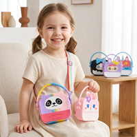 Sac à bandoulière portable en silicone respirant pour enfants, motif dessin animé, unisexe, style occidental, vente en gros