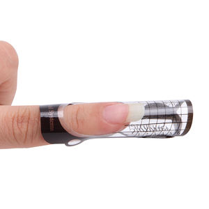 Material de Pvc transparente, formas de uñas negras, etiqueta personalizada, pegatina para forma de uña, 100 Uds. - Product Image 5