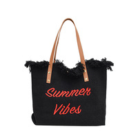 2024 nouveau YCH femmes grande capacité été plage sac fourre-tout Portable tissu sac à main avec glands personnalisé sac à bandoulière