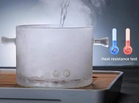 Olla de Cocina de Vidrio Grueso Resistente al Calor, Apta para Lavavajillas, de Gran Capacidad, Moderna y Económica, con Doble Asa y Tapa