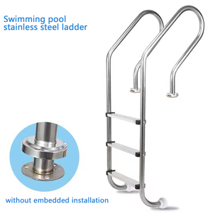 Échelle de piscine en acier inoxydable 304 de haute qualité et durable pour <span class=keywords><strong>piscines</strong></span> et spas enterrés - Résistante à la corrosion avec marches antidérapantes - Product Image 1