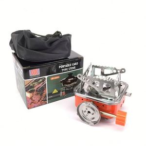 Réchaud de camping portable, cuisinière de randonnée, survie d'urgence, nouveauté pour l'extérieur, réchaud à gaz léger en acier inoxydable pliable pour le bois - Product Image 2