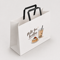 Sacs en papier kraft écologiques, recyclables et jetables personnalisés avec poignées pour la restauration rapide, les barbecues et les plats à emporter