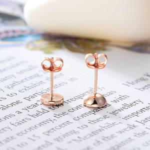 कस्टम गहने minimalist शैली गुलाब सोने के रंग दौर प्रारंभिक डिस्क के लिए स्टड कान की बाली सरल कान की बाली संवर्धन महिलाओं देवियों - Product Image 5