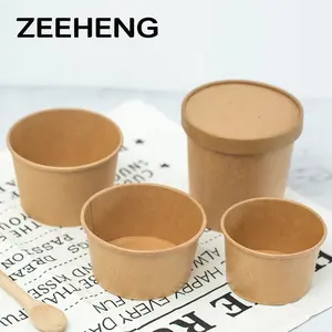 Disposable takeaway personalized 360ml bowl paper soup paper bowl cup