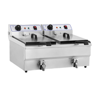 Fritadeira Comercial de Bancada com 2 Cestos e 2 Tanques para Batatas Fritas