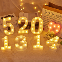 Lettres LED lumineuses créatives numériques, décoration de lumière nocturne, mariage, anniversaire, fête de Noël, lettres LED DIY, 26 lettres anglaises, 0-9, 50
