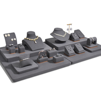 Jinsky personnalisé en microfibre bijoux à bricoler soi-même présentoir pour boucles d'oreilles bagues colliers ensemble de conteneurs portables