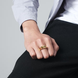 Cross <b>Ring</b> For Men 18K Gold Plated Titanium Steel Church Style Index Finger Jewelry Gift - Product Image 3