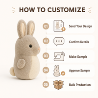 Peluche personnalisée Hippocampe Lapin – Tissu ultra doux, anti-stress, cadeau d'anniversaire, logo brodé, personnalisable en gros
