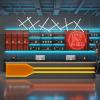 Comptoir de Réception de Style Industriel Moderne pour Bars Hôtels KTVs Cybercafés Clubs de Fitness – Meuble d'Accueil en Bois Billards E-Sports