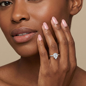 Premium Classic Pear <b>Solitaire</b> Lab Grown Diamond Halo <b>Ring</b> 1.5 Carat 925 Sterling <b>Silver</b> IGI Certified Wedding Party Anniversary - Product Image 6