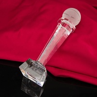 HDW pas cher en gros k9 trophée en cristal de basket-ball transparent logo personnalisé trophée de sport en cristal récompenses avec cercle sur la base haute