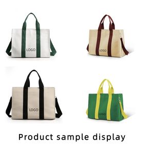 Factory Direct Pack World Eco-Friendly Custom Logo <b>Canvas</b> Tote Bag with Zipper Closure and Handle for Daily Use for Shopping - Product Image 2