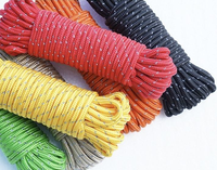 Corde de fixation tressée 4 mm pour équipement de camping et d'alpinisme, bâche épaissie coupe-vent, légère et résistante pour tente
