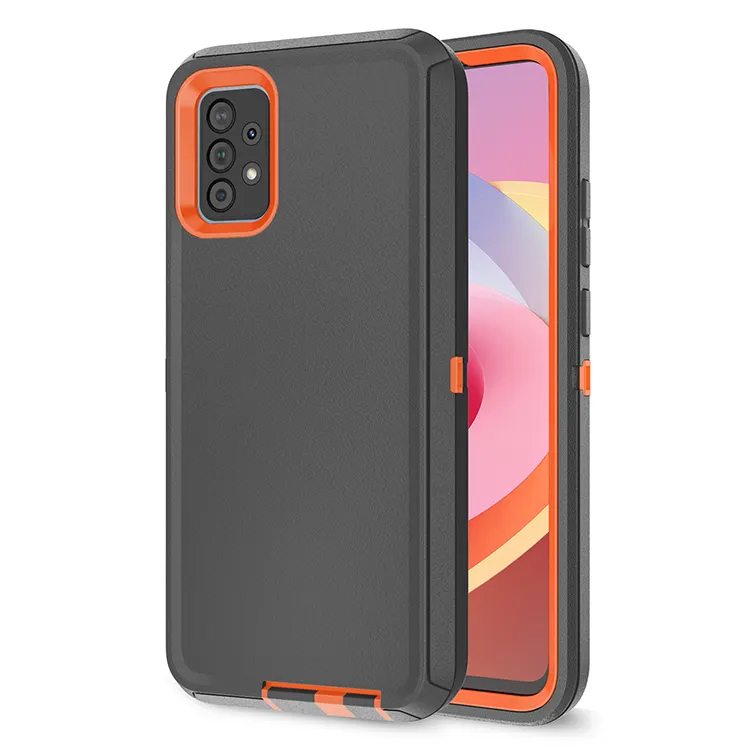 Armor Casing Tahan Banting, Pelindung Ponsel 3 Dalam 1 Tugas Berat Tahan Guncangan dengan Holster Kickstand untuk Samsung Galaxy A20/A30/A50/A53 5G