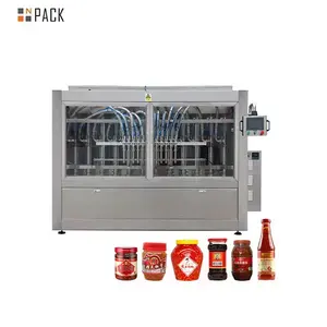 China Fábrica Automática De Enchimento De Molho De Pistão Jam Ketchup Molho De Carne Frasco De Vidro Líquido Máquina De Enchimento De Garrafas